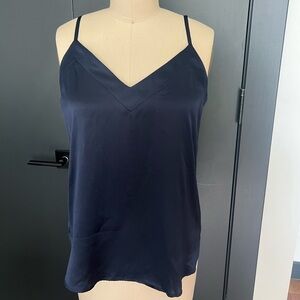 Navy 100% Silk Tank Top NWT